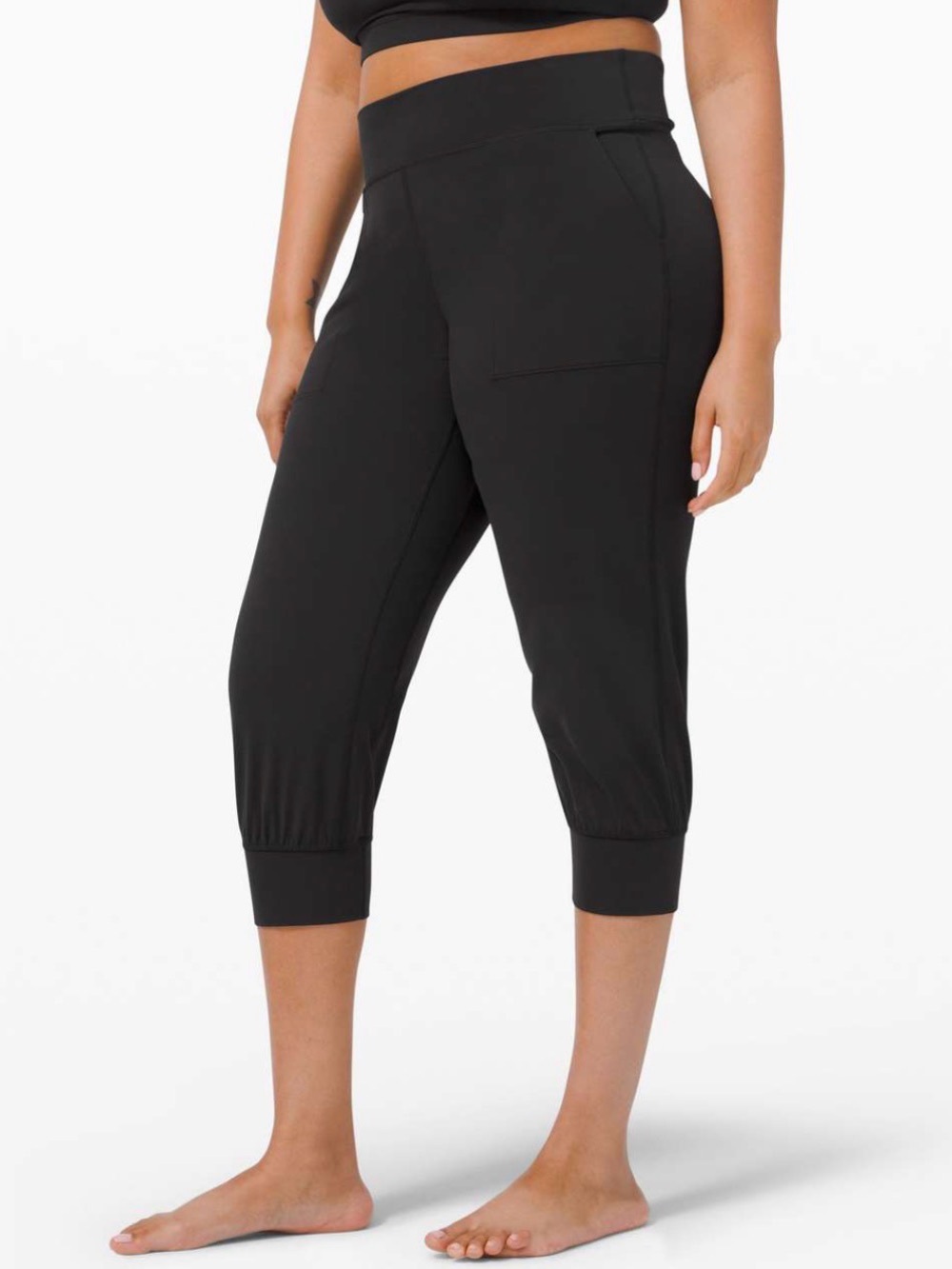 Lululemon Align High-Rise Crop Jogger in Black Nulu Fabric Capri Activewear Soft
